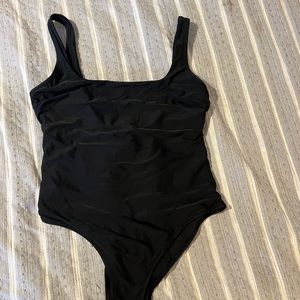 H&M black one-piece swim suit with low scooped back- Size M